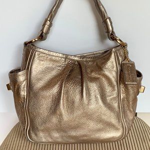 COACH Rose Gold Metallic Leather Bag L0882-13466